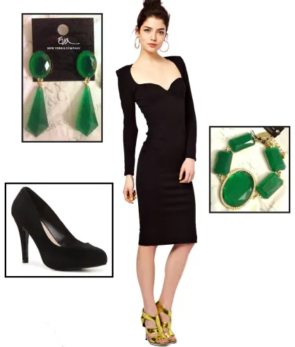 Emerald earring outfit